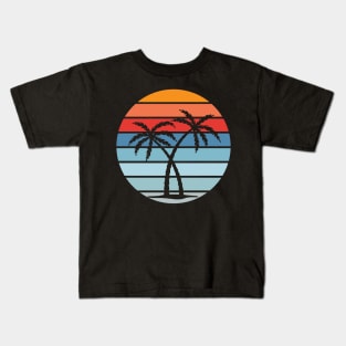 Tree Palm Sunset Beach Kids T-Shirt